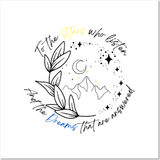 "To the Stars Who Listen" ACOTAR Inspired T-Shirt - Feyre Rhysand Book Lover Gift Posters and Art